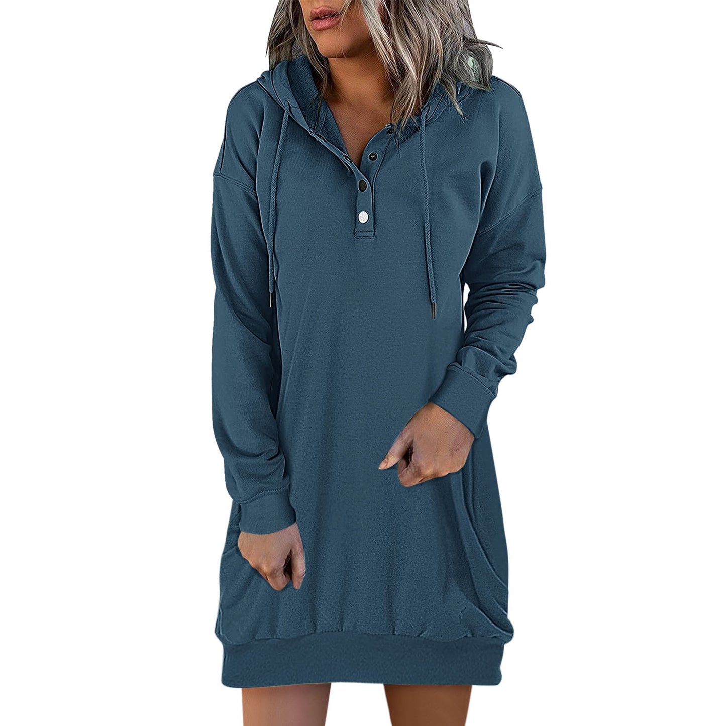 Fashion women's  mid length hooded sweatshirt