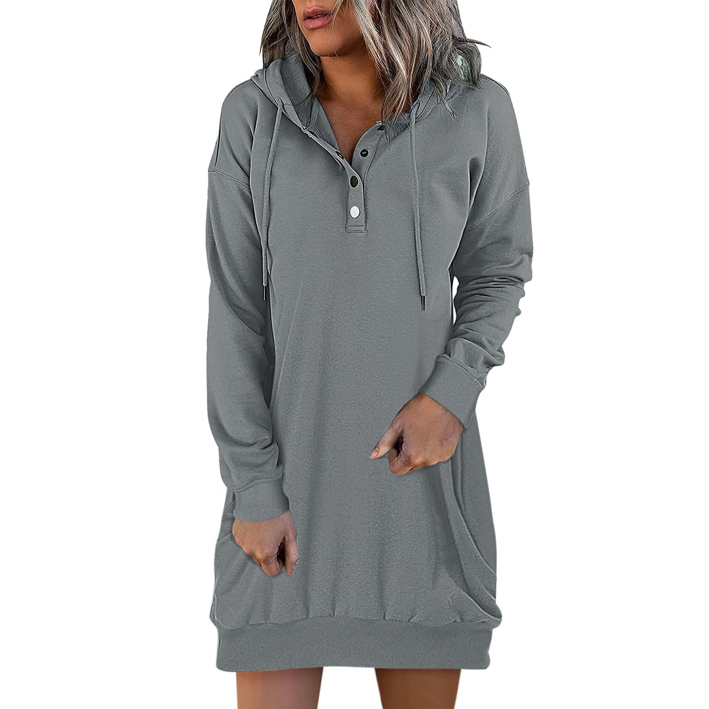 Fashion women's  mid length hooded sweatshirt