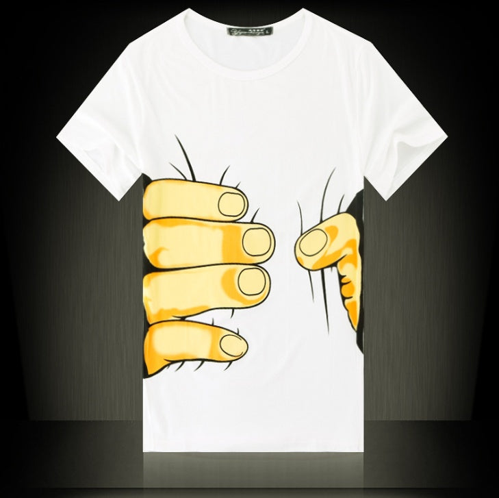 Summer Men's  T-Shirt Men's Cotton 3D Big Hand