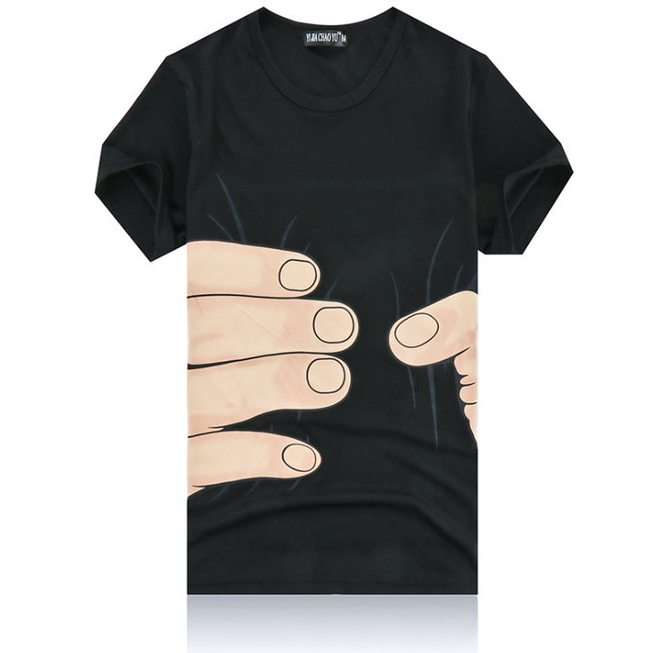 Summer Men's  T-Shirt Men's Cotton 3D Big Hand