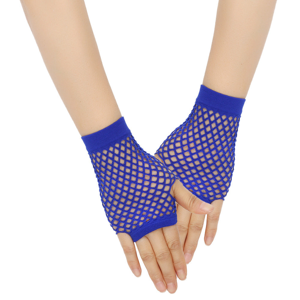 Retro Short Fishnet Mesh Gloves