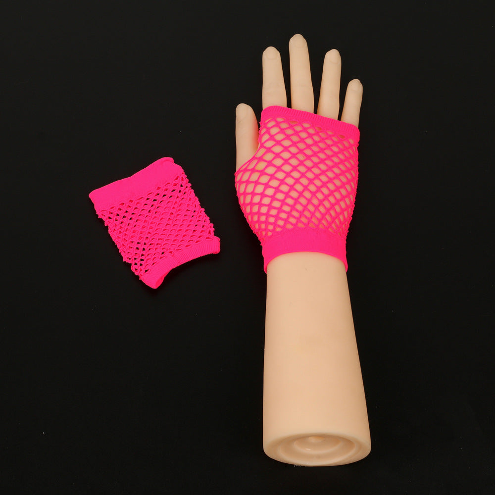 Retro Short Fishnet Mesh Gloves