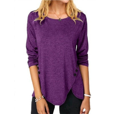 Spring And Summer  Long Sleeve Round Neck T-shirt