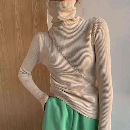 Women's High Collar Thickened Pullover Sweater