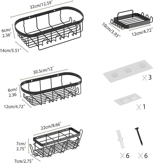 UMDONX Shower Shelf Corner Shower Shelf No Drilling  Steel 4 Pack