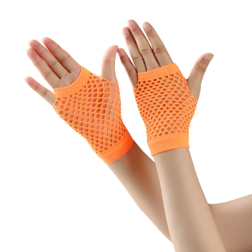 Retro Short Fishnet Mesh Gloves