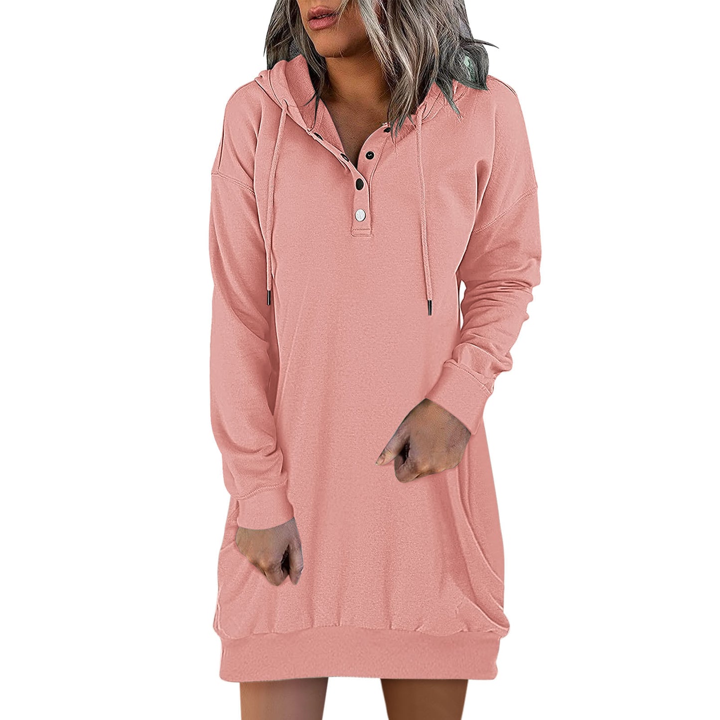 Fashion women's  mid length hooded sweatshirt