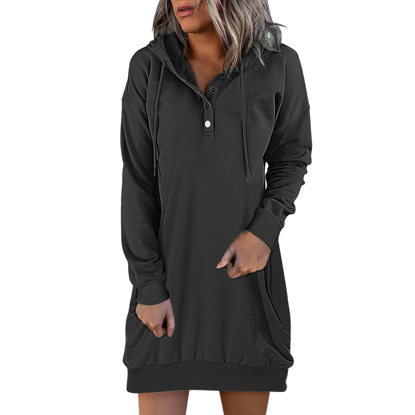 Fashion women's  mid length hooded sweatshirt