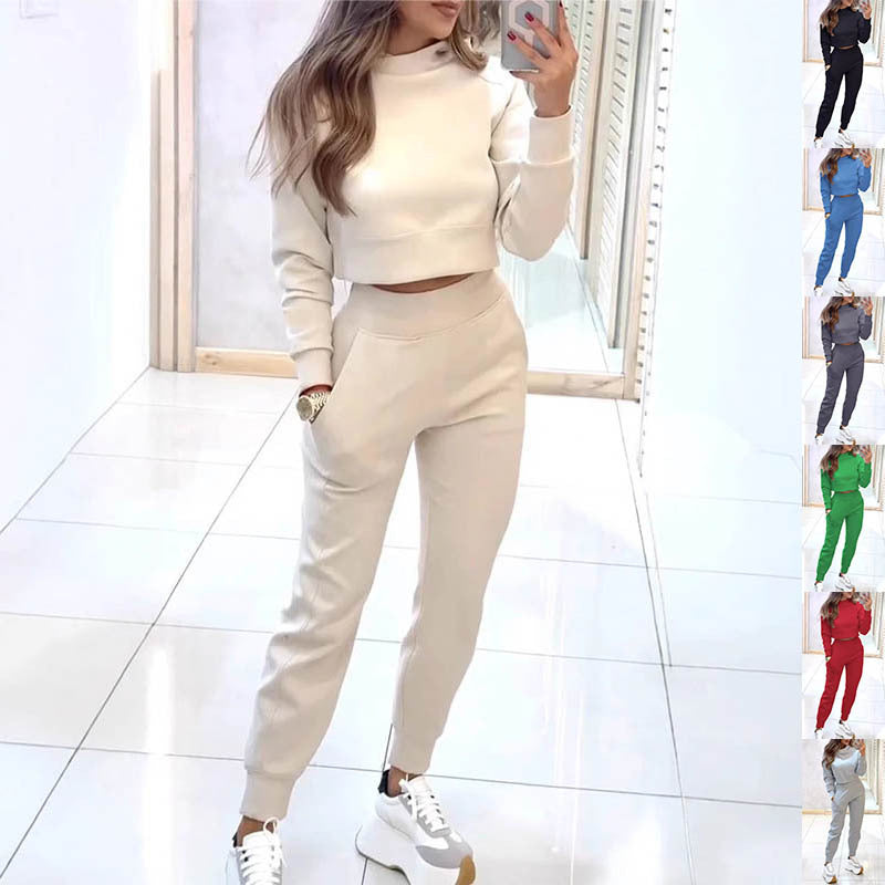 Sports Suit Fashion Pullover And Long-sleeves Short