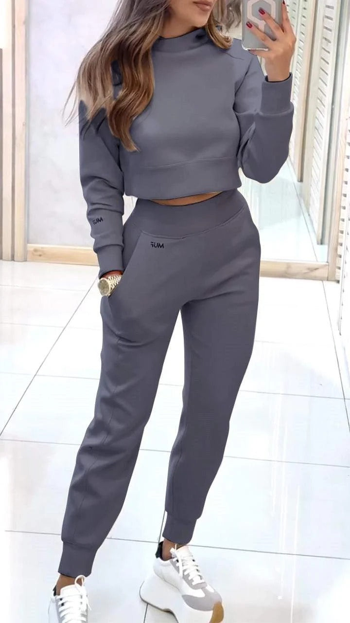 Sports Suit Fashion Pullover And Long-sleeves Short