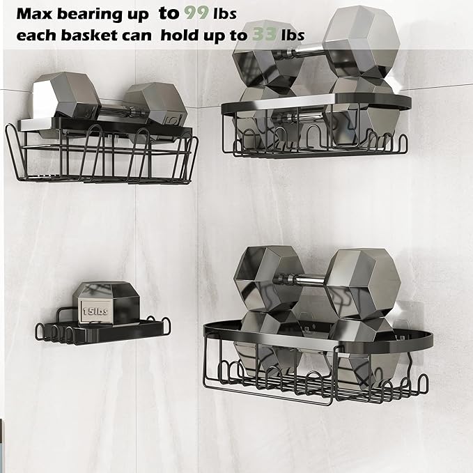 UMDONX Shower Shelf Corner Shower Shelf No Drilling  Steel 4 Pack