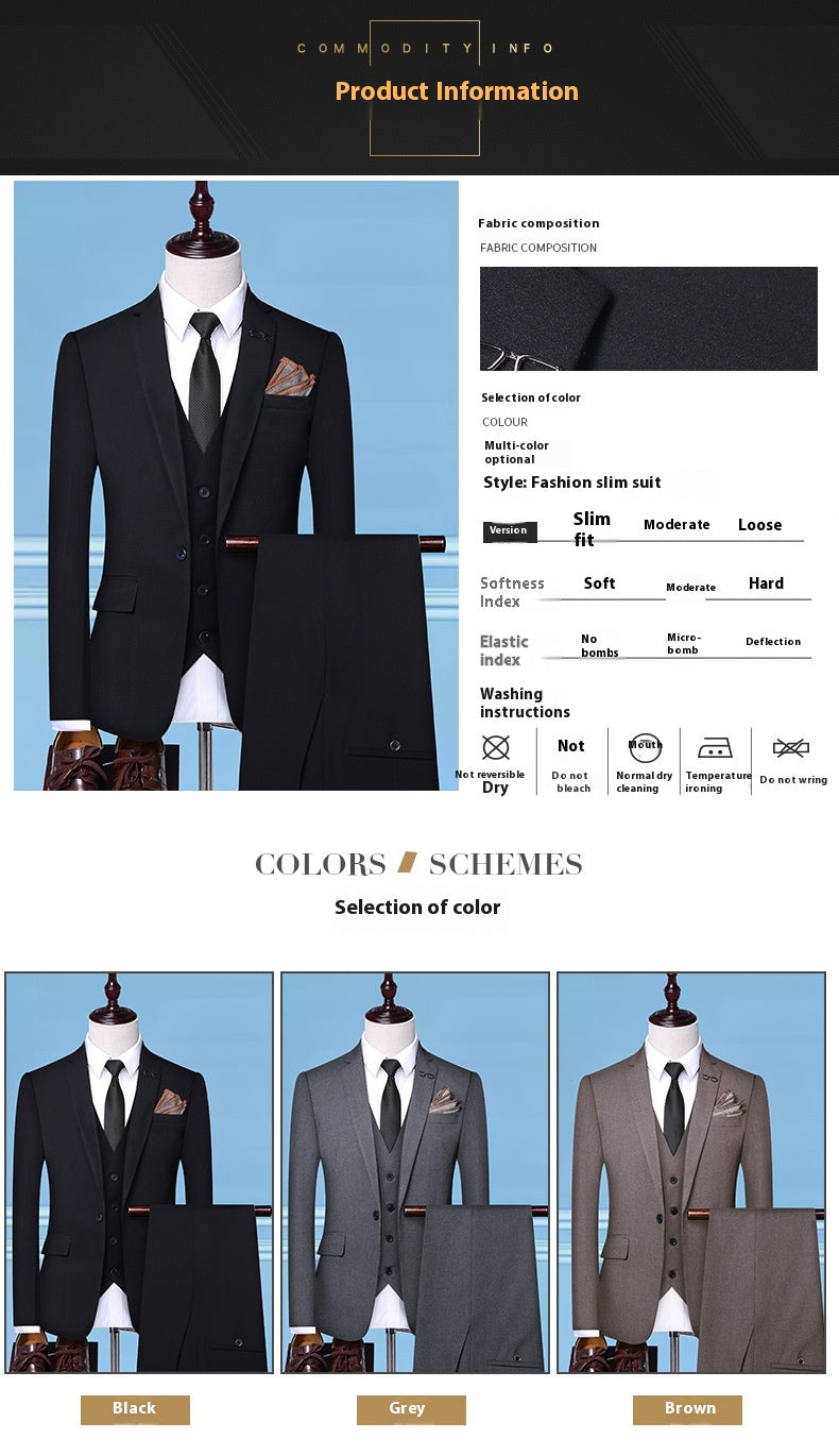 Men's Spring And Autumn Business Clothing Groom Banquet Marriage Dress