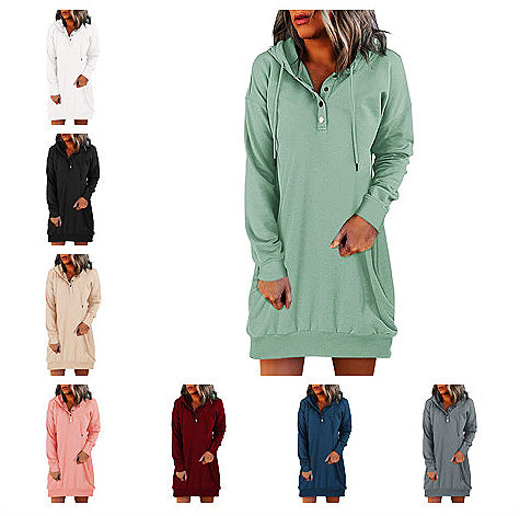 Fashion women's  mid length hooded sweatshirt