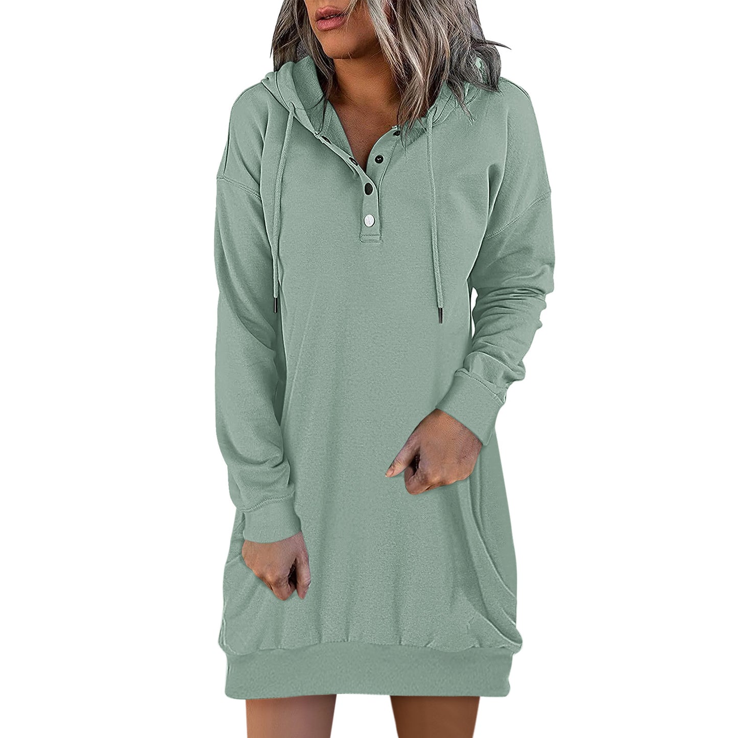 Fashion women's  mid length hooded sweatshirt