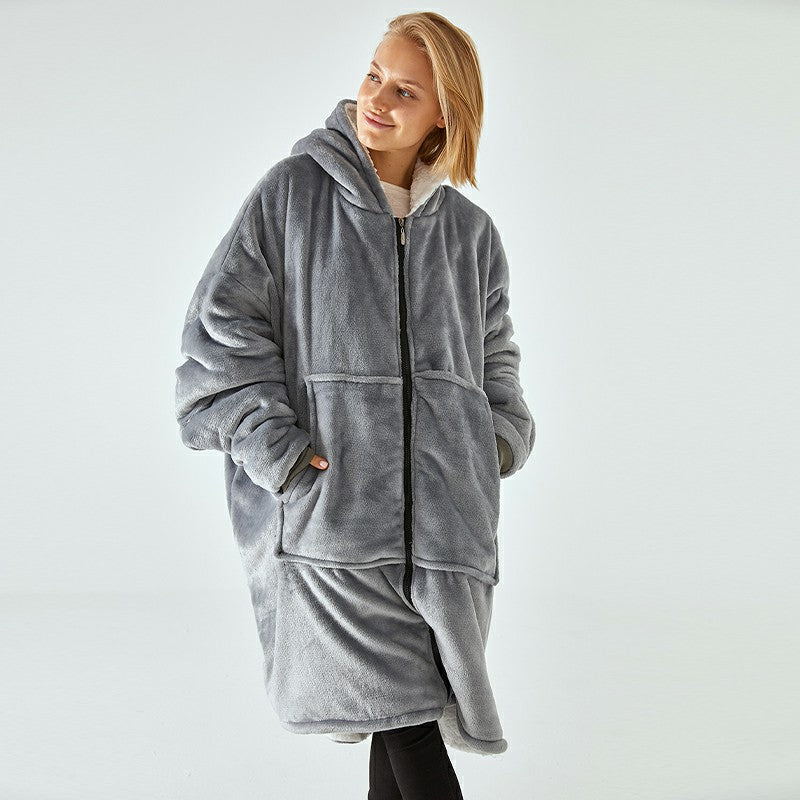 Super Wide Loose Cozy Oversized Wearable Hoodie Sweatshirt Blanket