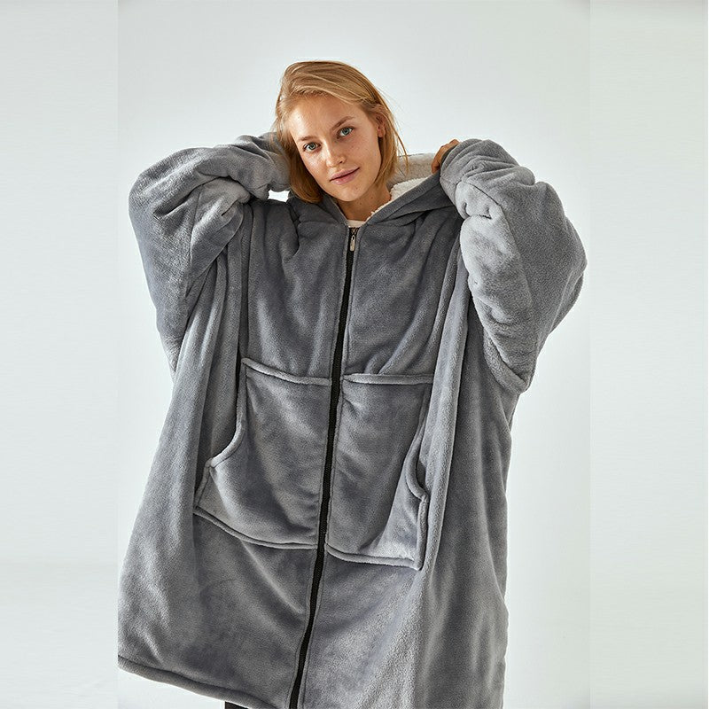 Super Wide Loose Cozy Oversized Wearable Hoodie Sweatshirt Blanket