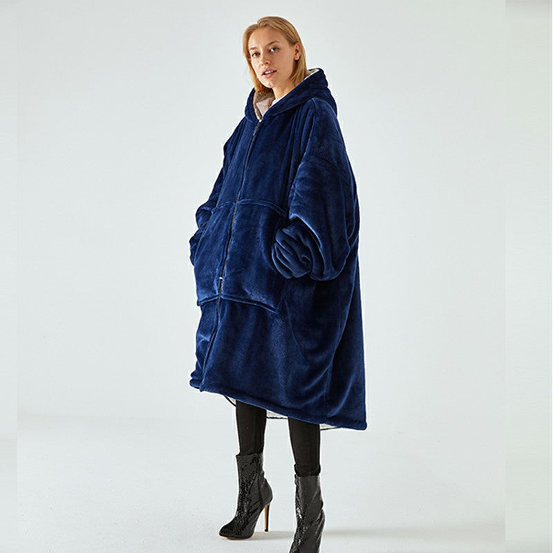 Super Wide Loose Cozy Oversized Wearable Hoodie Sweatshirt Blanket