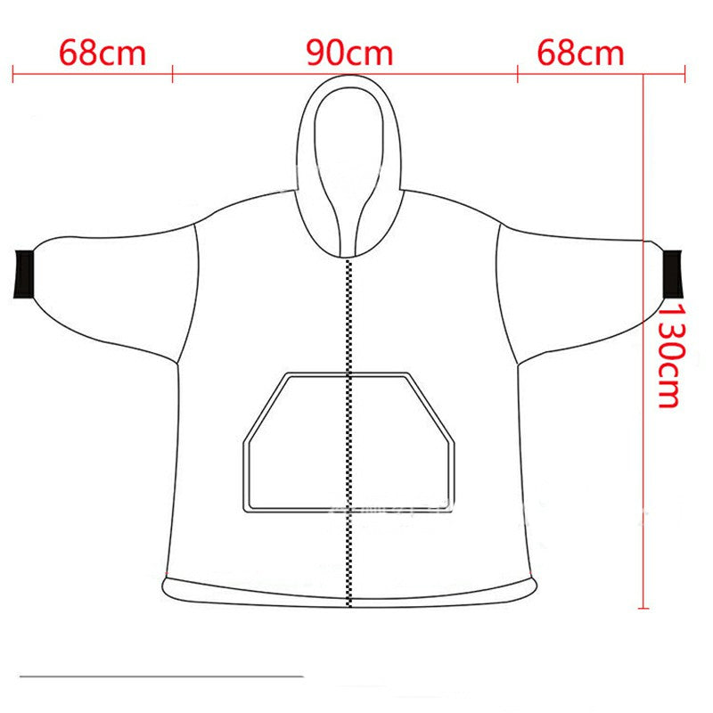 Super Wide Loose Cozy Oversized Wearable Hoodie Sweatshirt Blanket