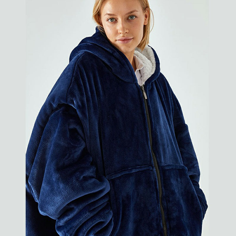 Super Wide Loose Cozy Oversized Wearable Hoodie Sweatshirt Blanket