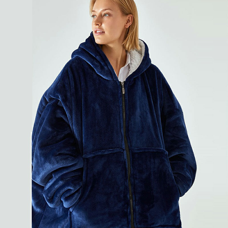 Super Wide Loose Cozy Oversized Wearable Hoodie Sweatshirt Blanket