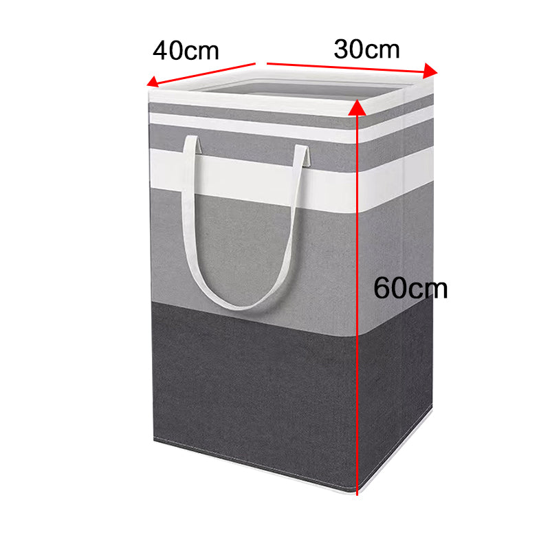 2 Pack Laundry Basket Folding Hamper Bag Storage Bin with Handle - Grey+Black