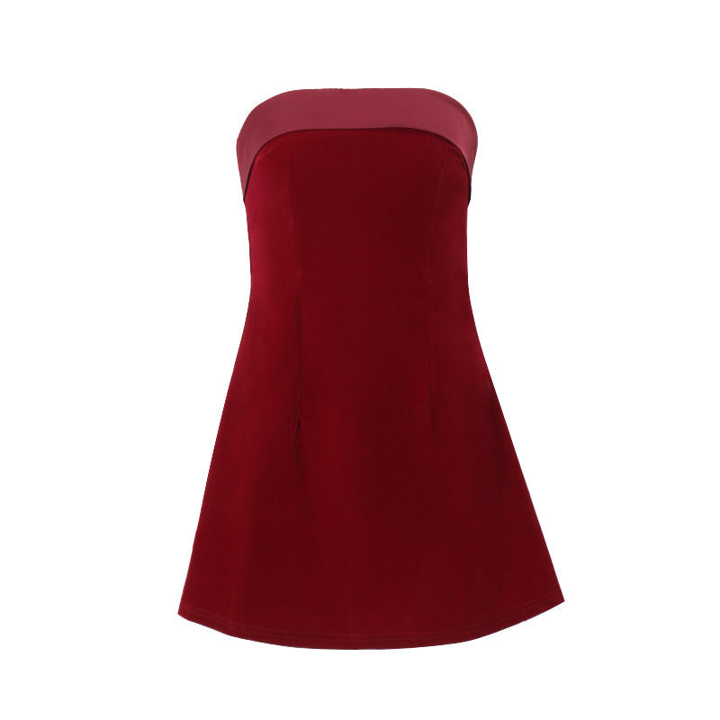 Ins Slim Tube-top Dress