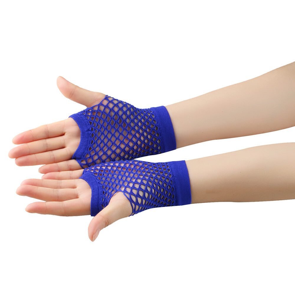 Retro Short Fishnet Mesh Gloves