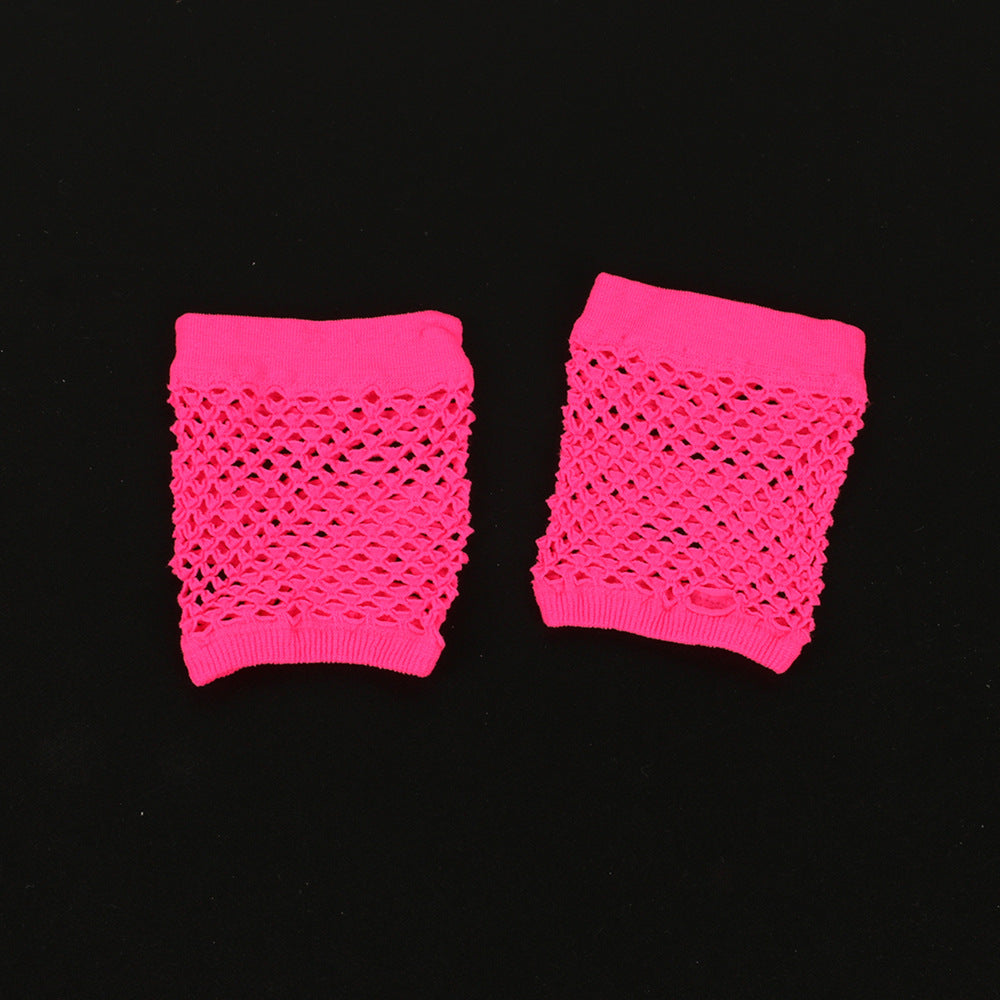 Retro Short Fishnet Mesh Gloves