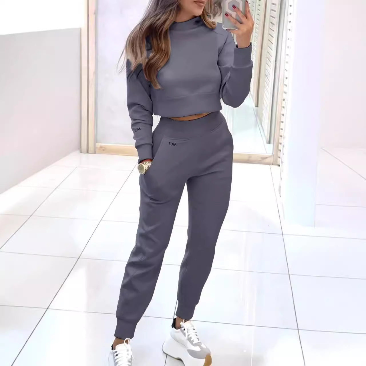 Sports Suit Fashion Pullover And Long-sleeves Short