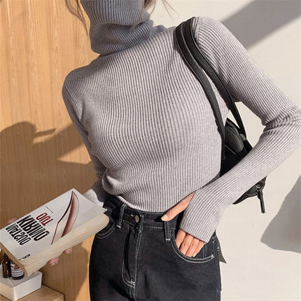 Women's High Collar Thickened Pullover Sweater